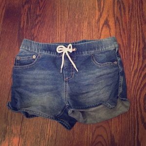 Blue shorts with rainbow string